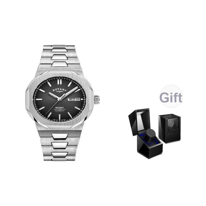 ROTARY Wrist Watch Mechanical Movement Black Dial Men's Watches