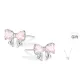 Bowknot Stud Earrings (Pink)[Includes Necklace]