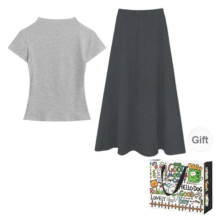 ZVJH Two Piece Skirt Sets Women's-1