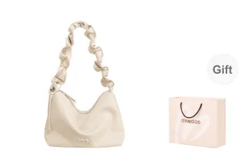 Miao Di Cow Leather Handbag Shoulder Bag Crossbody Bag Women's Vanilla Cream White