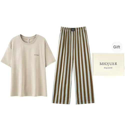 MIOJUER Pajama Set Women's Gift Box Set Khaki