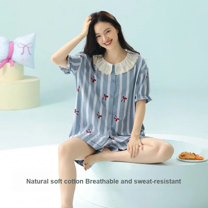 XIAFENYAN Pajama Set Women's Blue-4