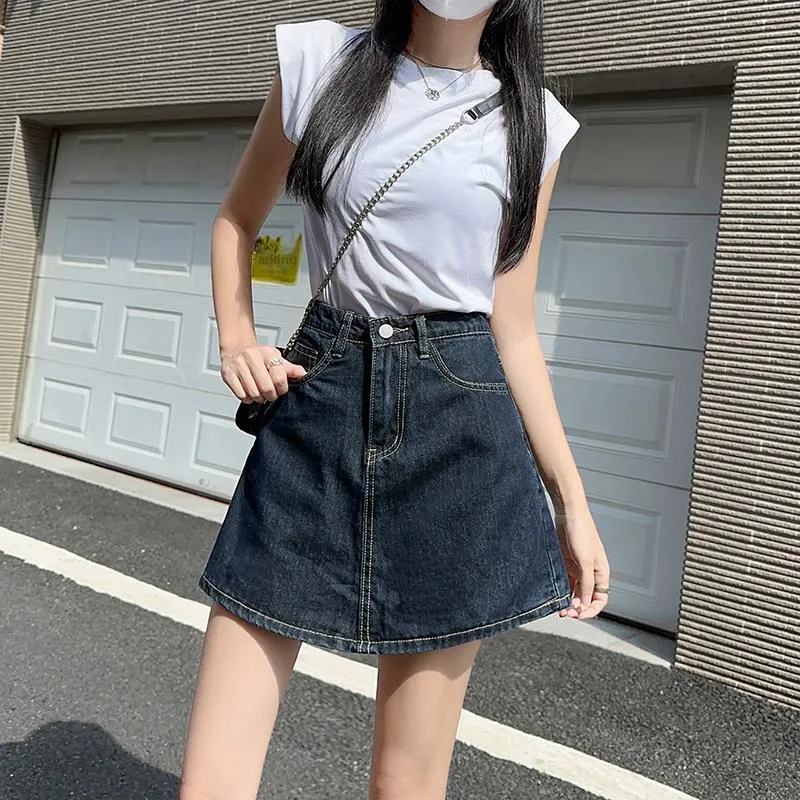 MM Denim Short Skirts Women's Dark Blue-2