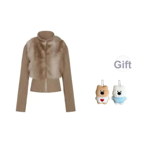 GHPC Кофе Флоковое пальто женское меховое