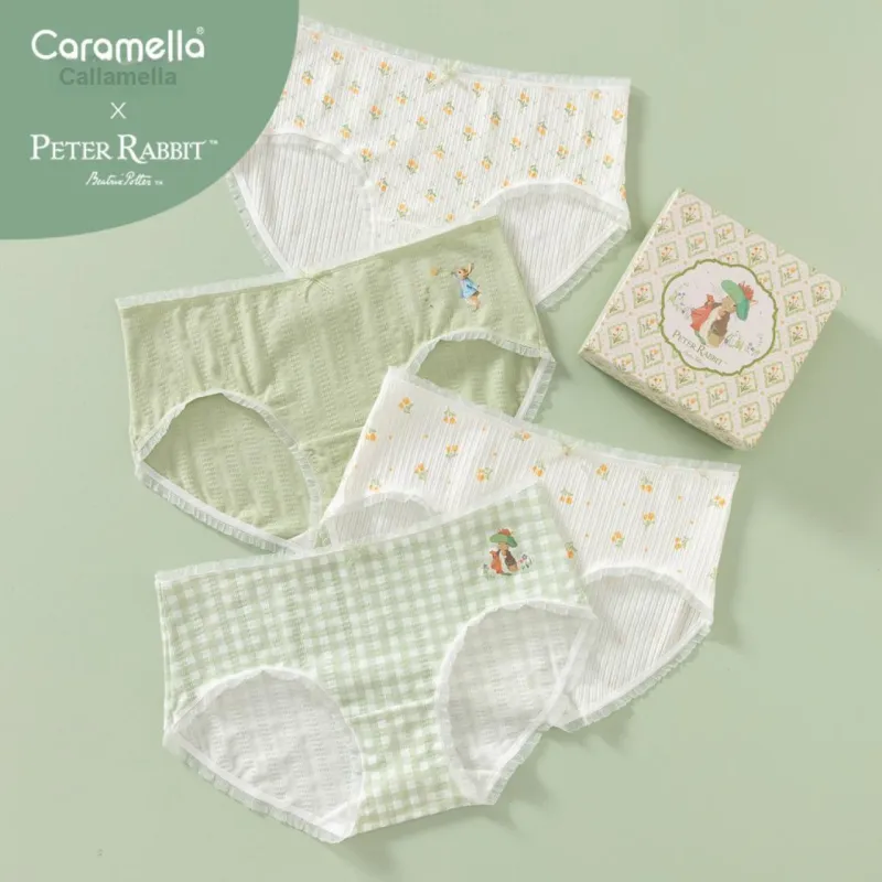 Caramella x Peter Rabbit/, Underwear Gift Box Women's 4 Pack Mixed Color-14