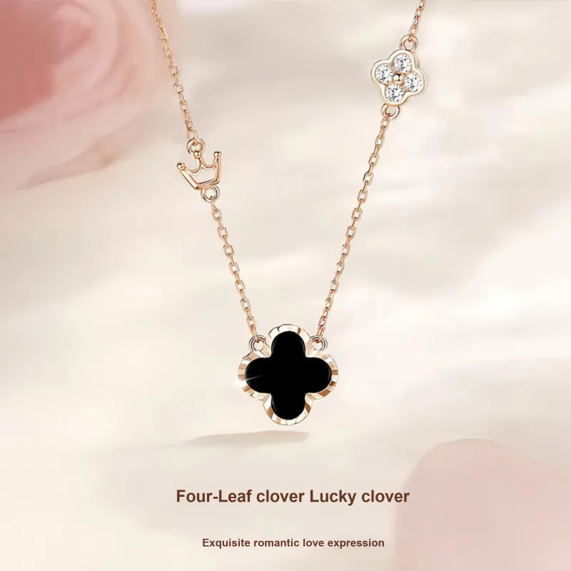 Disney S925 Silver Necklaces Women's Black-5