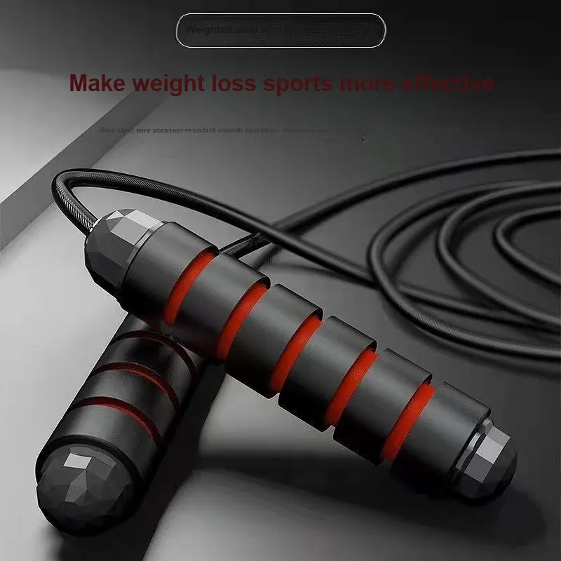 Ledomoda Fitness Training Non Countable Jump Ropes Adults EVA Outer Cotton Controller PVC Plastic Rope 3m Black-19