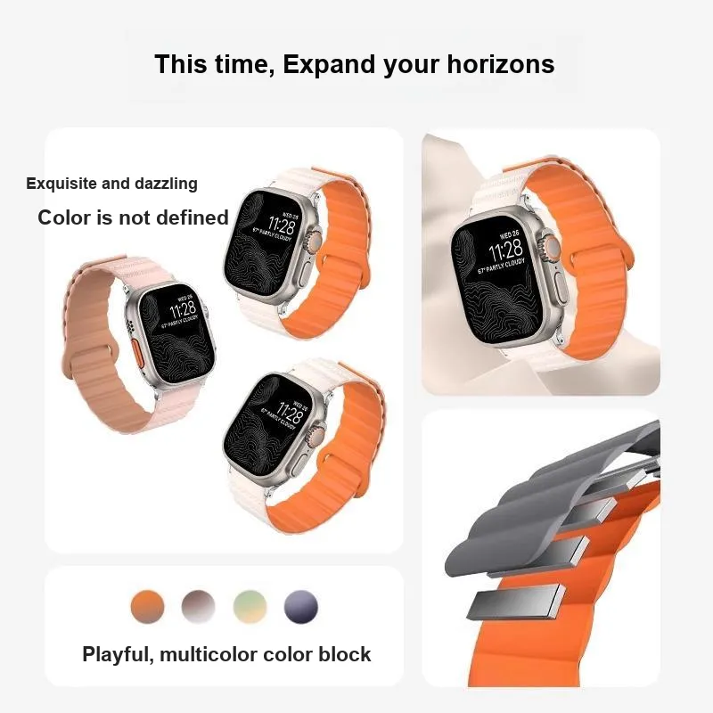 CHUANGYIDA Apple Compatibility Watch Band 145~230mm Silicone Material-4