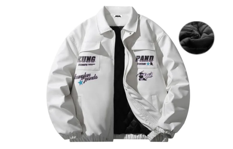 Kung Fu Panda Leather Jacket Unisex-25