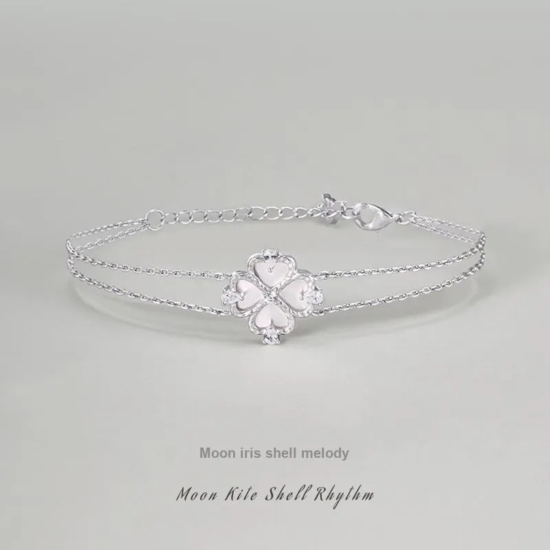 CHARLOTTE RAFFAELLI· Zircon Heart Mother Of Pearl Copper Bracelets Women's White Gold-1