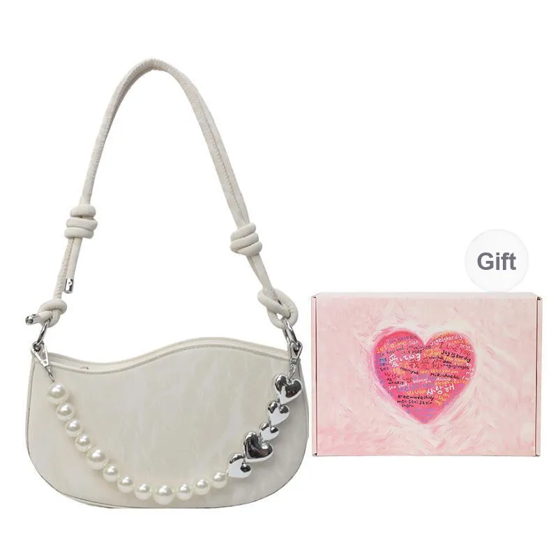 DCLOUD PU Crossbody Bag Shoulder Bag Medium Size Women's White Box/Pink Box-16