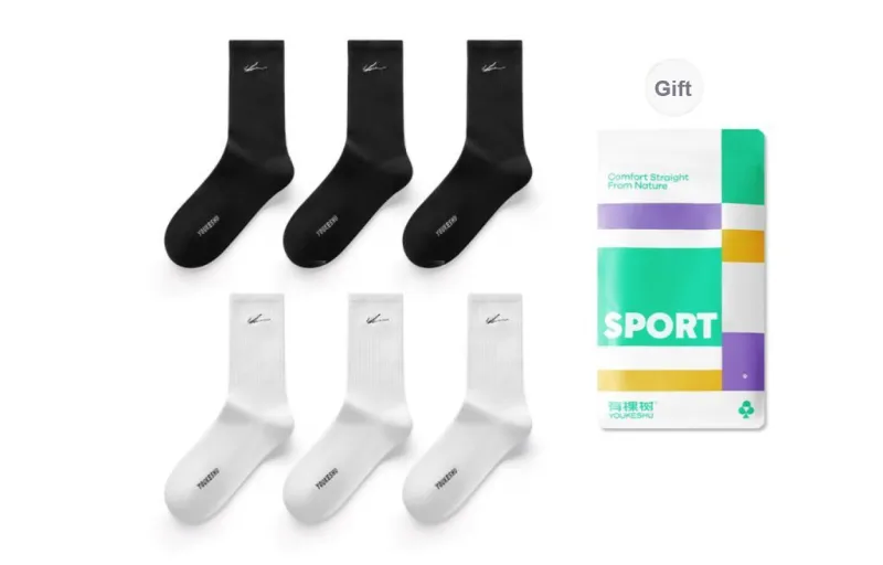 YOUKESHU Mid Calf Socks Unisex Shopping Bag Combo Set-48