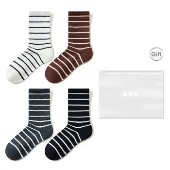 Temooues Mid Calf Socks Women's Shopping Bag Combo Set