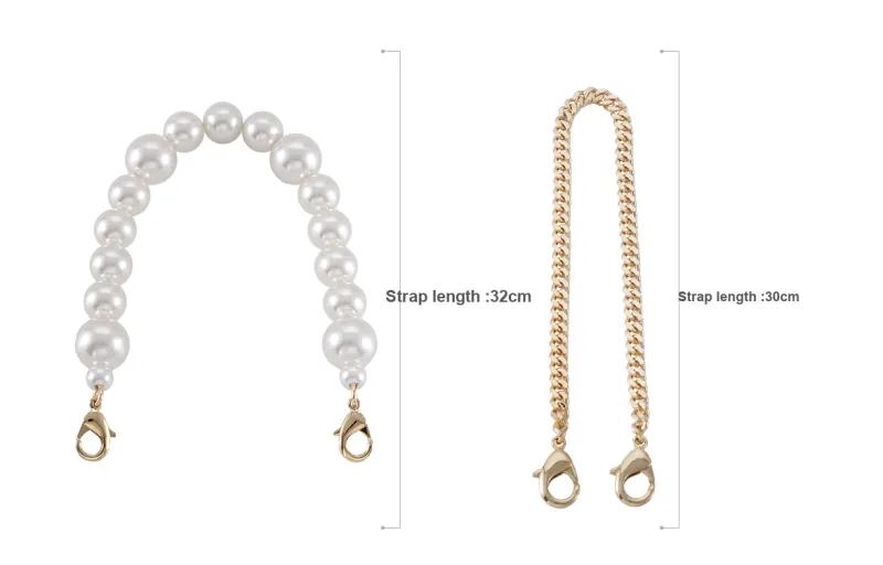 Lan Bao Fan Alloy, Metal Bag Strap Women's Gold Tone-6