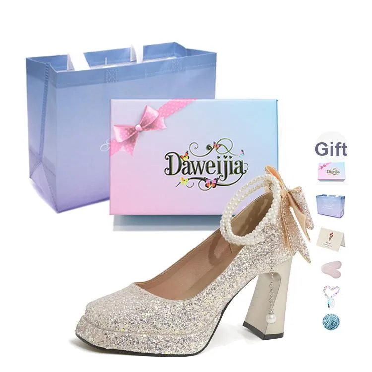 Dawei's House Chunky Heel High Heels Women's Gift Box Set-20