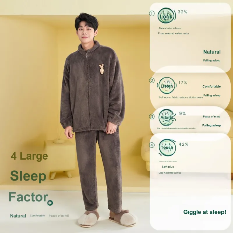 Aannsfam Pajama Set Men's Cocoa Brown-1
