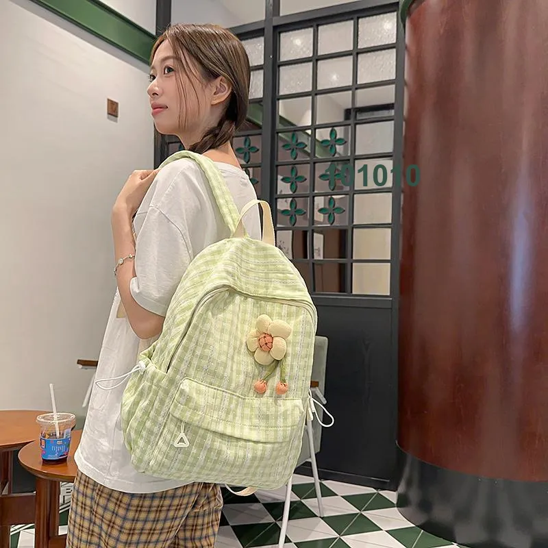 BUBM Nylon Backpack Women's Green/Dark Pink/Coffee/Light Pink-1