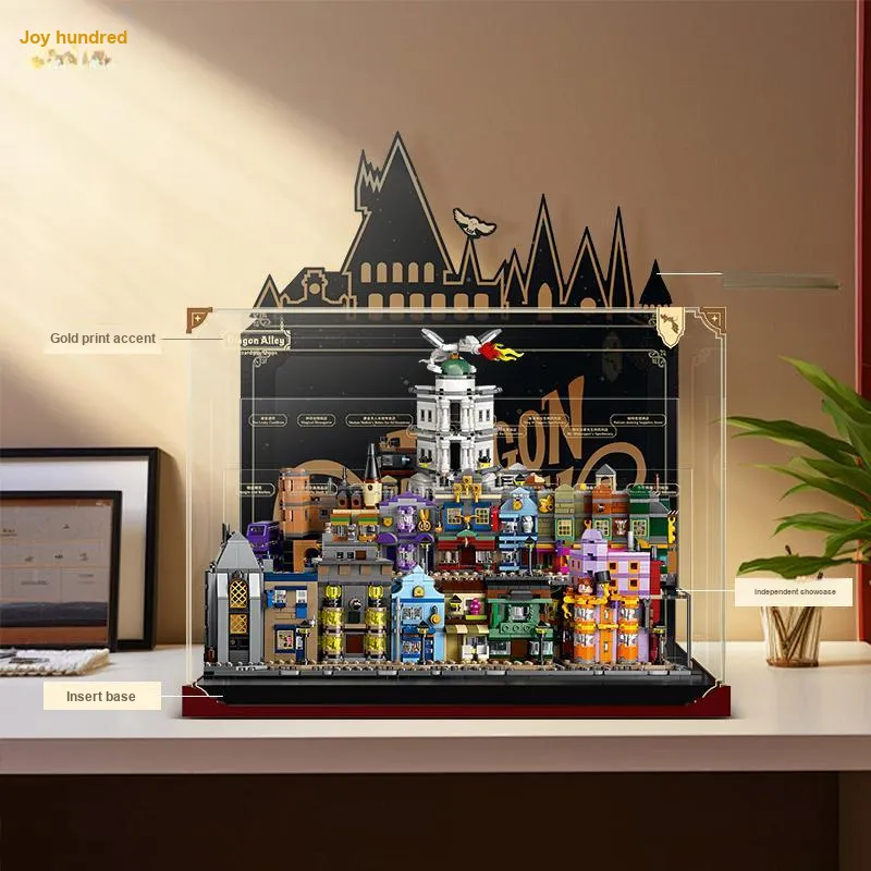 LIGHT YOUR BRICKS Compatibility Harry Potter 76444 Mini Diagon Alley Display Case Model Accessories-2