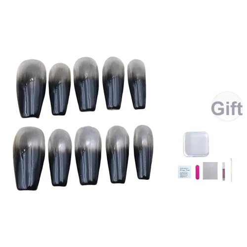 A Few More Cute Handcrafted False Nail Trapezoidal Long Silver Smudge Flashing A Few More Cute Ручная работа Искусственный Ногтик Трапециевидный Длинный Серебряный Смузи Флешинг