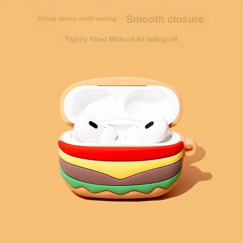 COORUBA Compatible With Huawei Freebuds Clip Protective Case For Freebuds 4i/5i/SE2 Silicone Hamburger Headphone Cases-2