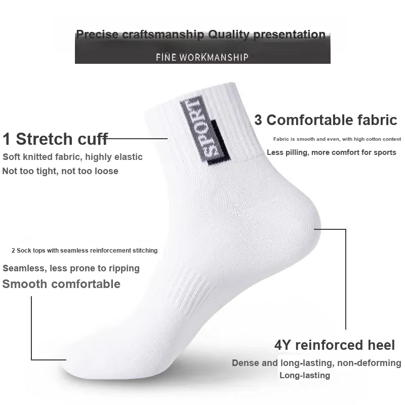 LUOLIAN Mid Calf Socks Men's 5 Pack-2