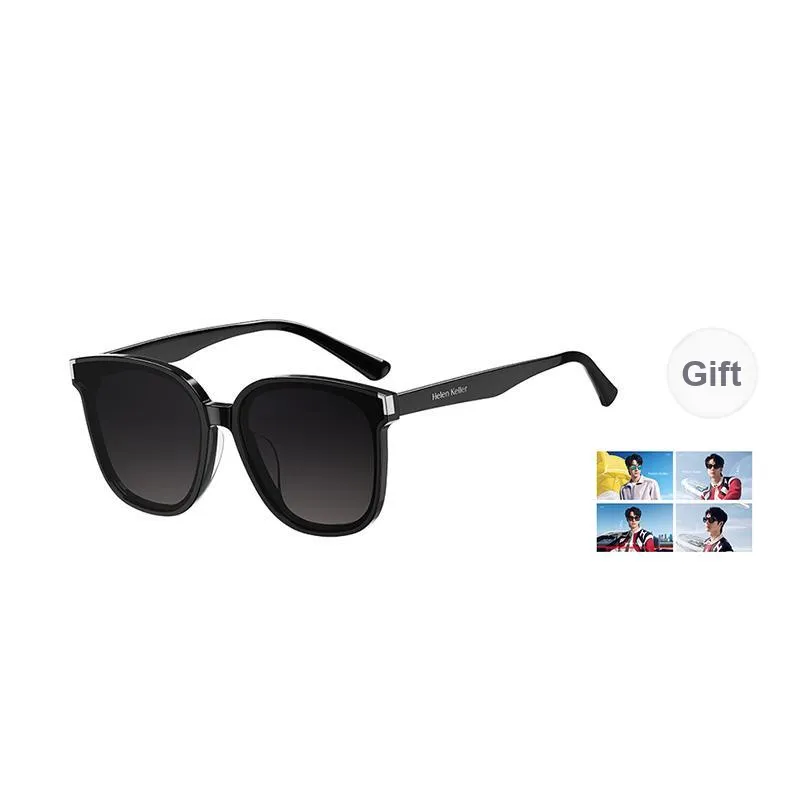 HELEN KELLER Plate Frame Square Sunglasses Unisex-8