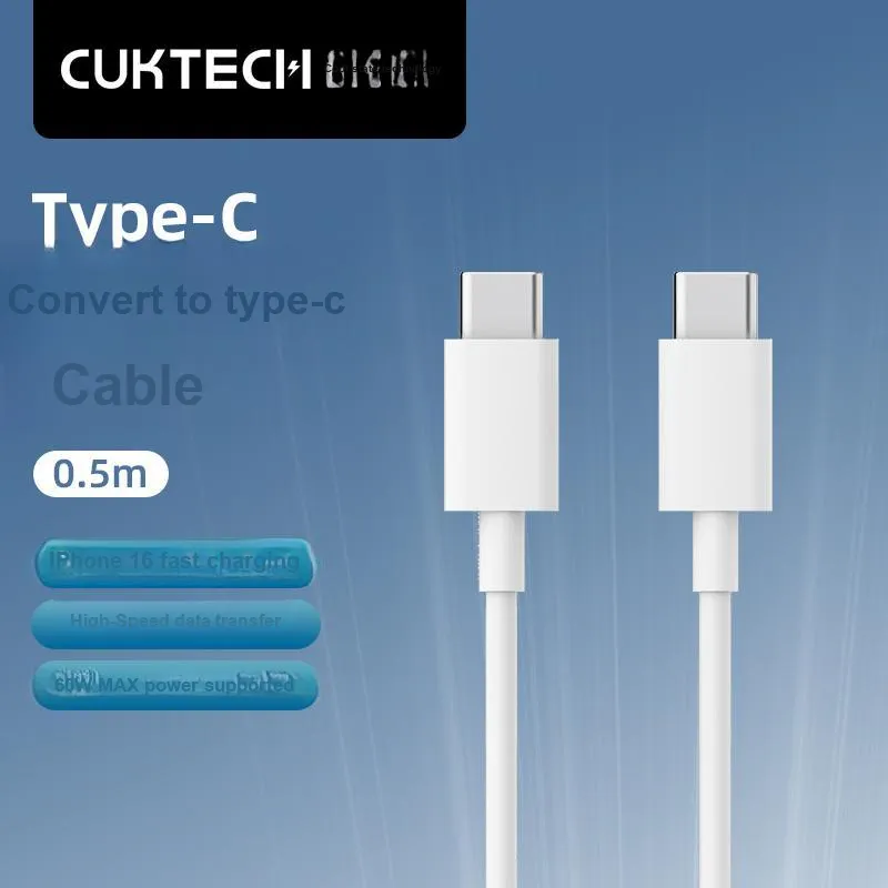 CUKTECH 0.5m X 1 Beige 1.5m X Beige Type c To Type c Laptop Fast Charging Cable PD60W Charger Cable-1