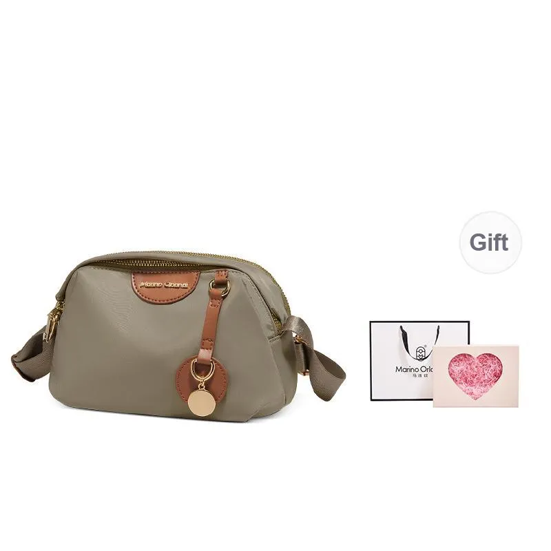 Marino Orlandi Fabric Shoulder Bag, Crossbody Bag Regular Women's Black/Army Green/Khaki/Ecru-31
