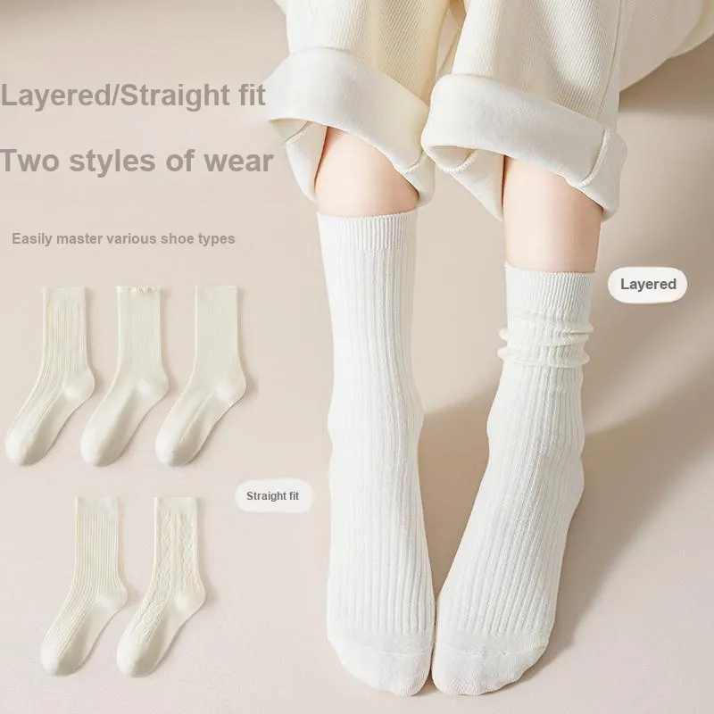 Lan Miao Mid Calf Socks Women's 5 Pack-25