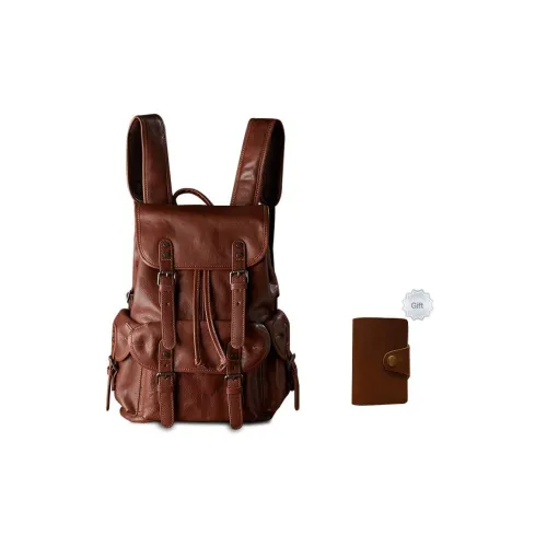 Simple Nature Коровья кожа Рюкзак Средний Мужской Кофе