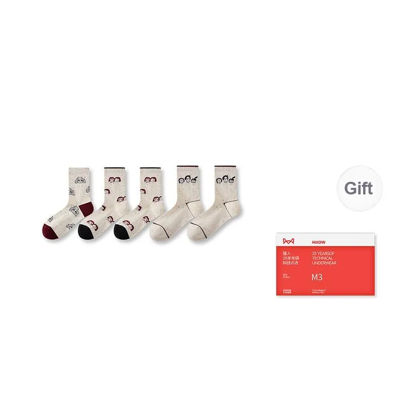 MIIOW Trend Party Series Mid Calf Socks Women's Shopping Bag Combo Set-2