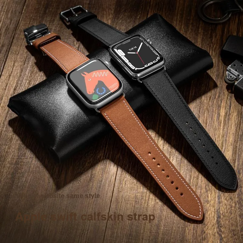IStrap Apple Compatibility Watch Band 41/42/45/46/49mm Genuine Leather Material-5