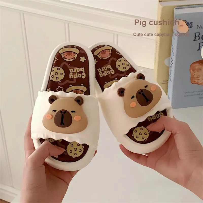 Thin Strips Sandal Slippers Cream White-4