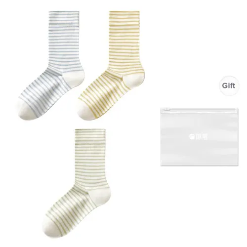 Temooues Knee High Socks Women's Shopping Bag Combo Set
