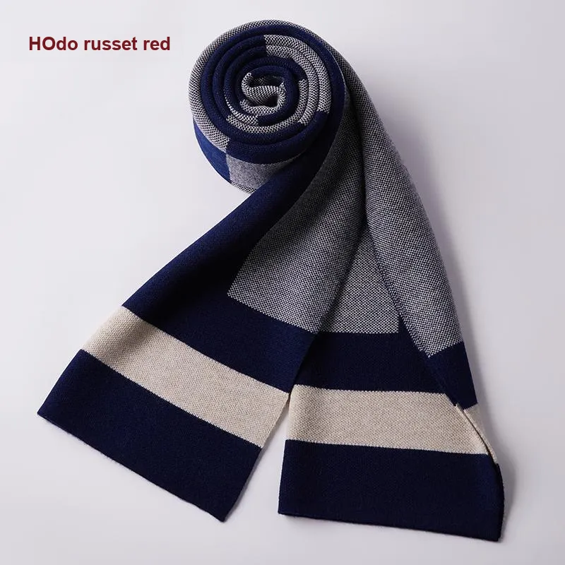 Red bean Knit Scarves Men-3
