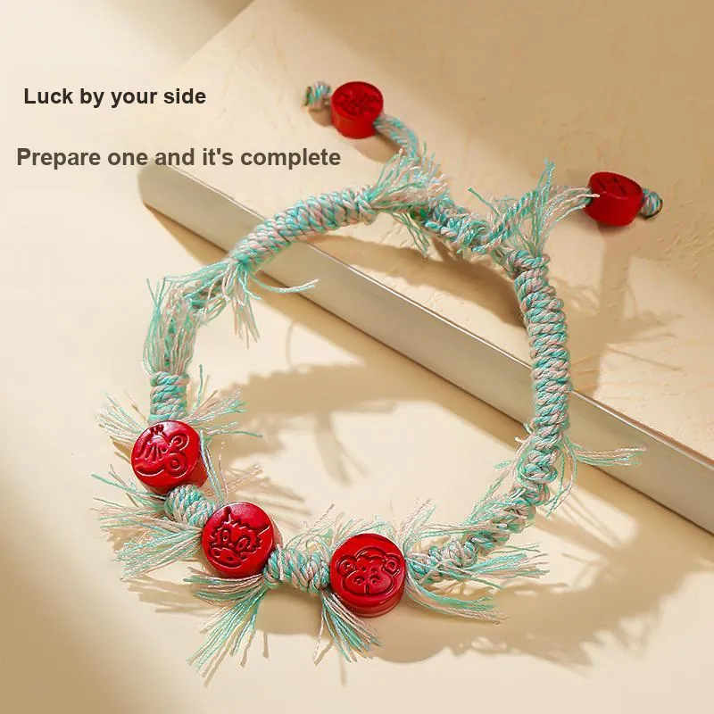 With The Heart Of The Jade Reconstructed Cinnabar Bracelets Unisex-4