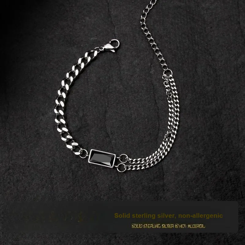 PINK U 925 Sterling Silver Bracelets Men's-2