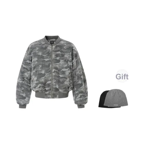 IMXS Хлопковый пуховик унисекс серый камуфляж