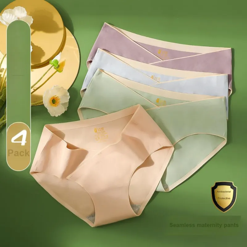 Red Bean Underpants Women's 4 Pack Beauty Skin/Aerobic Green/Fresh Blue/Pink Purple-1