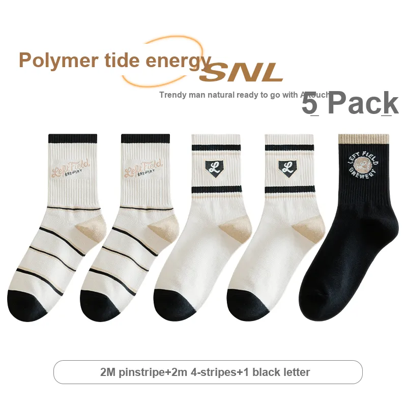 Lan Miao Mid Calf Socks Men's 5 Pack-3