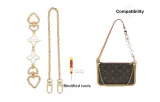 (Sub-Bag Underarm) White Four-Leaf Clover Extender Chain+Decorative Chain 40cm+Comes with 1.3D Clasp