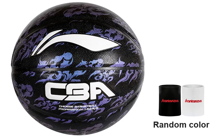 LiNing CBA Collection PU Basketball Purple Size 7 Training Match Unisex-34