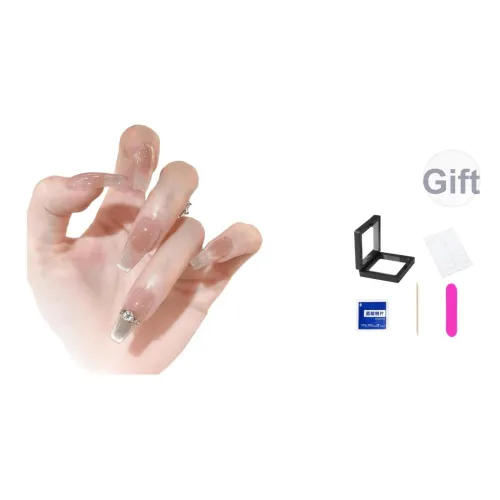 XNTX Французский Кошачий глаз Кокетливый стиль с Премиум Элегантностью False Nail Миндалевый Мягкий Тон Телесный Flashing