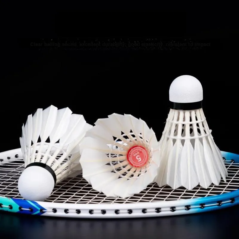 Global Wind Size 5 12 Pack Water Duck Feather All Round Duck Feather Training Match Ball Feeder Shuttlecocks-2