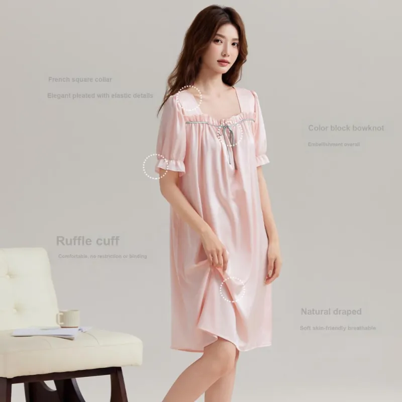 H YXIANG Nightgown Women's Pale Dogwood-4