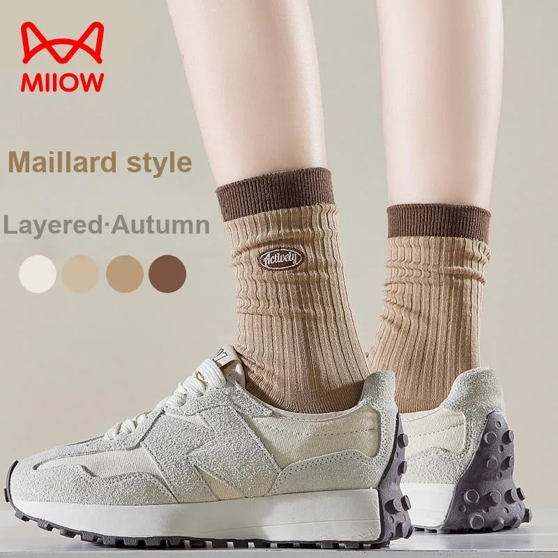 MIIOW Mid-Calf Socks Women's 5 Pack Mixed Color-2