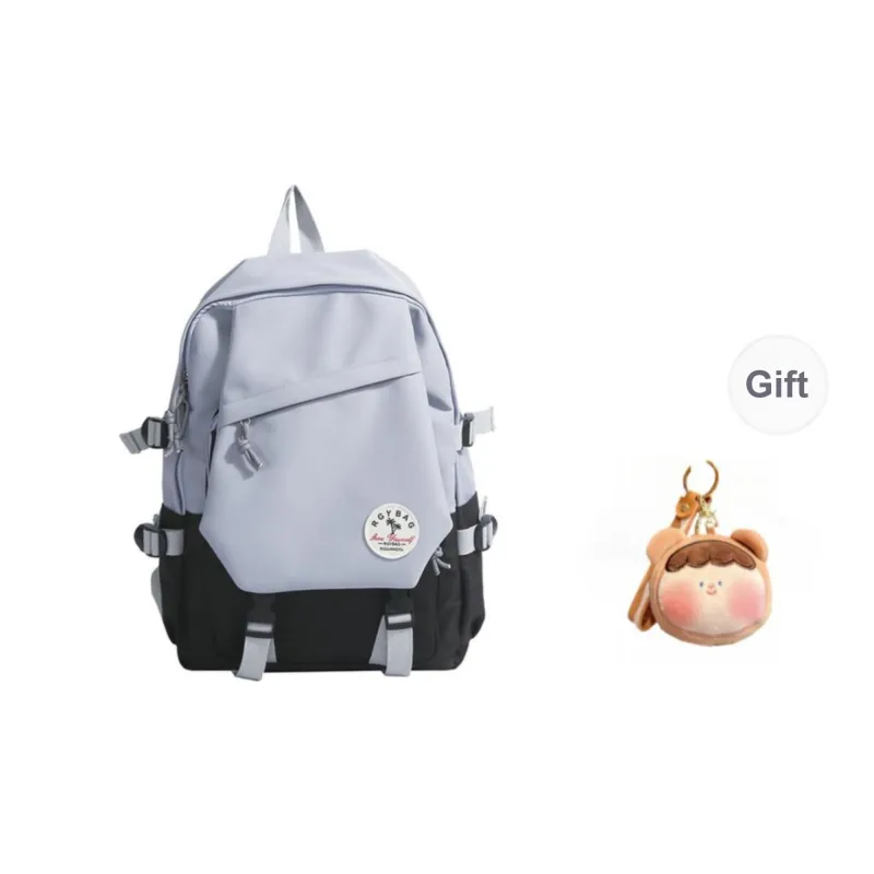 URBAN FOREST Nylon Fabric Backpack Unisex Red/Light Blue/Blue/Dark Blue-8