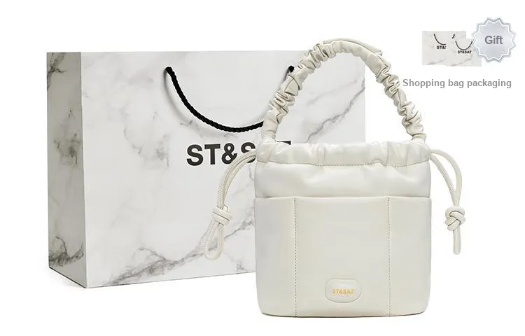 ST&SAT Cow Leather Shoulder Bag Crossbody Bag Handbag Bucket Bag Women's Multicolor-13
