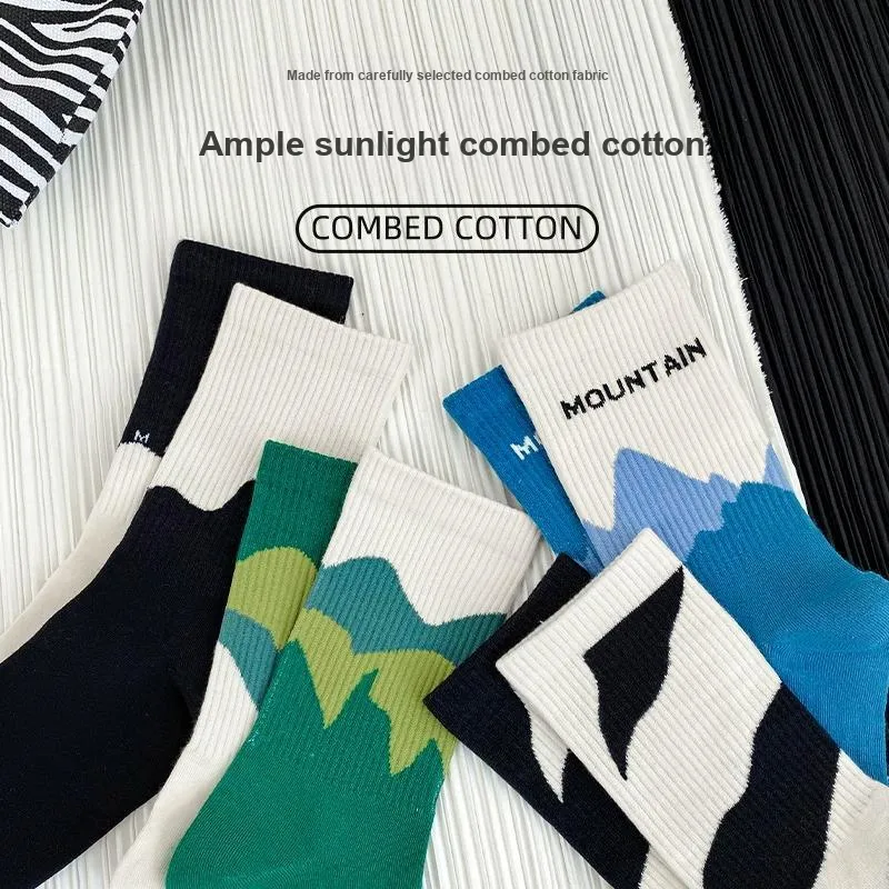 LUOLIAN Mid Calf Socks Women's 5 Pack-11