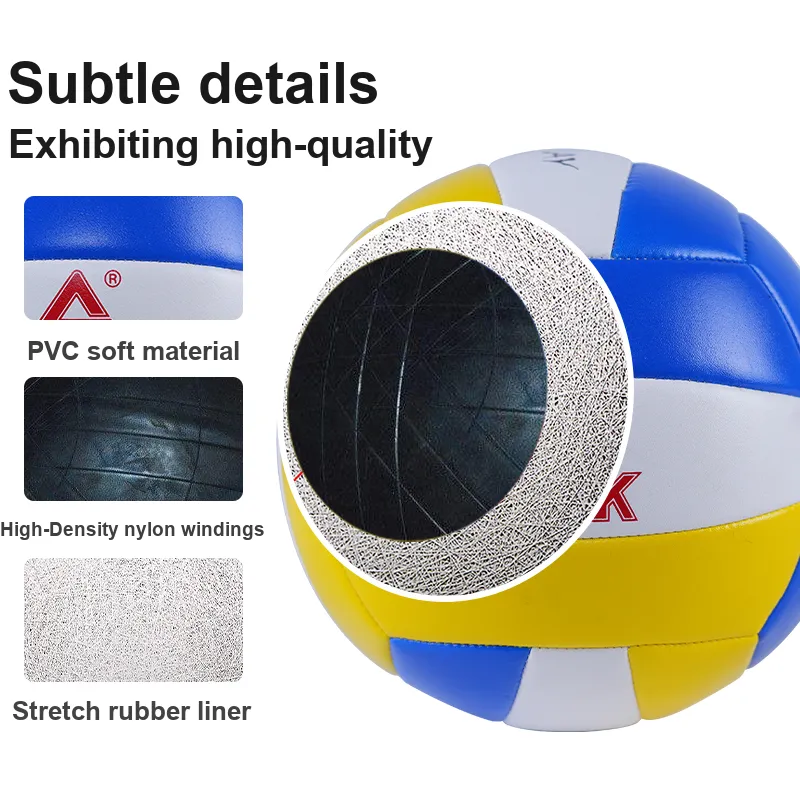 PEAK PVC Size 5 Volleyball Unisex Blue White Yellow-5